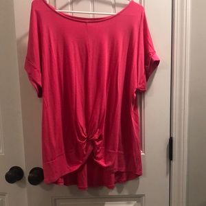 Pink twist bottom top